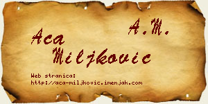 Aca Miljković vizit kartica